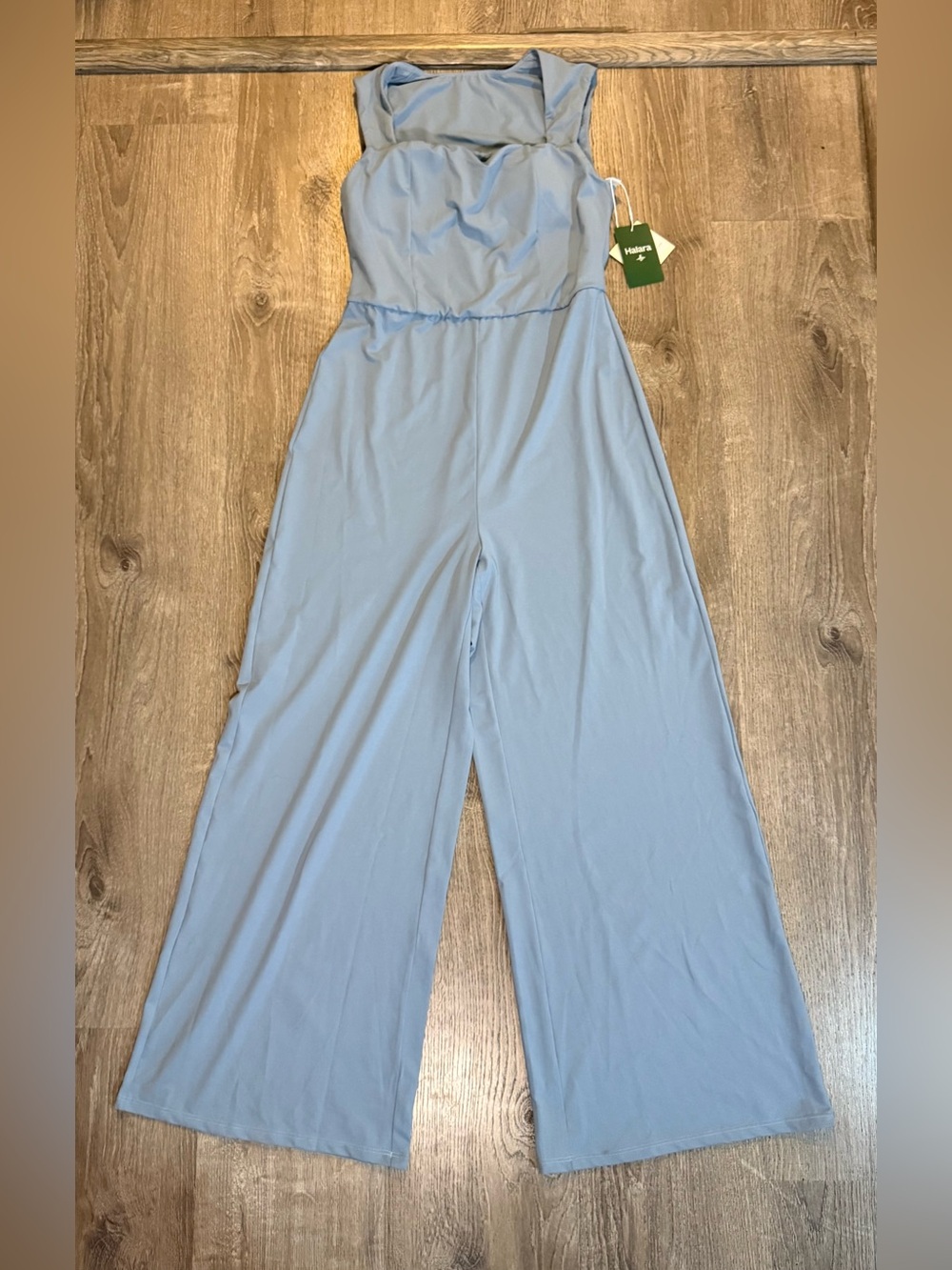 Halara Square Neck Sleeveless Bridesmaid and Wedding Guest Jumpsuit  in Moon Ice - Picture 3 of 10